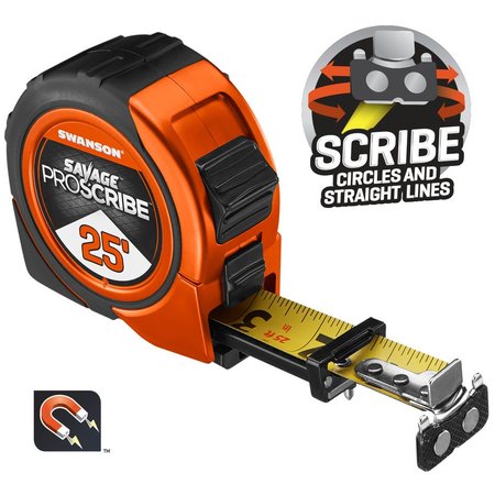 SWANSON TOOL 25' Magnetic Savage® ProScribe Tape Measure SVPS25M1